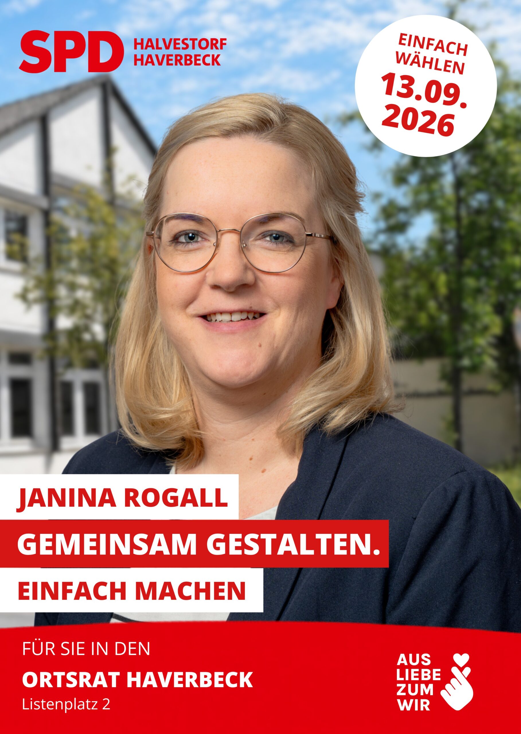 Kandidatenplakat Janina Rogall